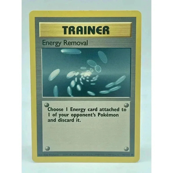 Energy Removal 92/102 WOTC Vintage 1999‎ Pokemon Base Set Unlimited Trainer MP - Picture 1 of 7